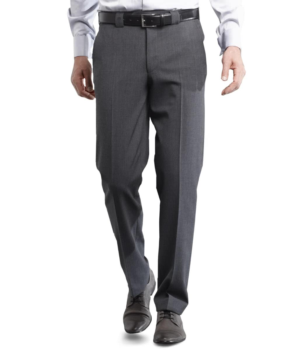 Meyer Roma Wool Trouser - Mid Grey - Front View