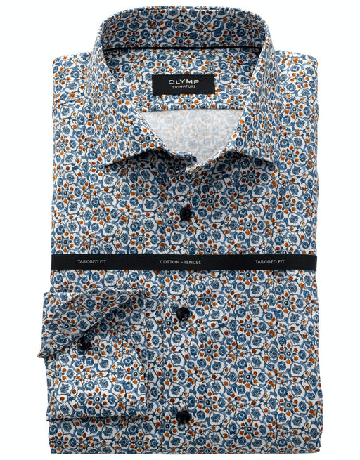 Olymp | Signature Shirt - Blue Multi | Collar Size: 15 1/2", 16", 16 1/2", 17", 17 1/2", 18"