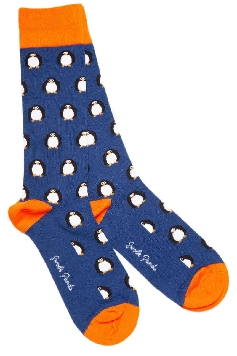 Swole Panda - Premium Eco-Friendly Bamboo Socks - Colour: Penguins Navy