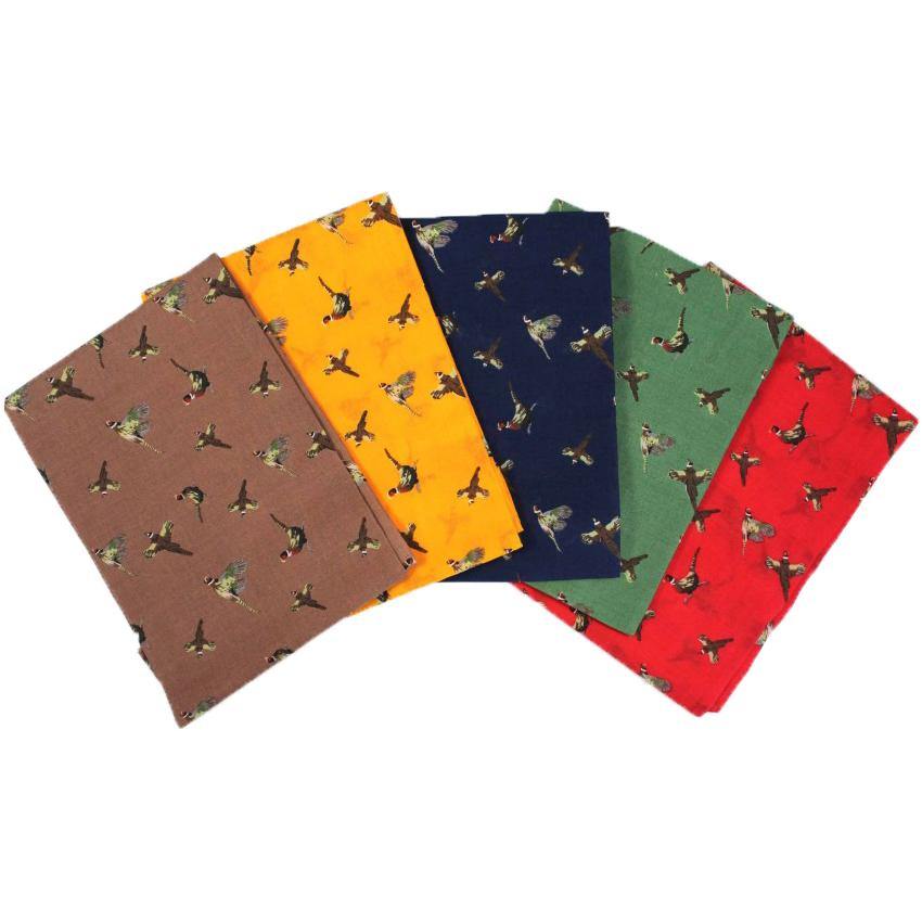 Soprano - Pheasant Handkerchiefs - Colour: Yellow / Red / Green / Brown / Navy