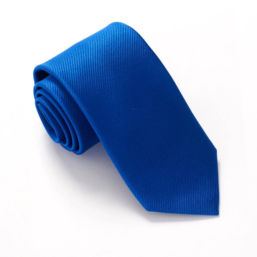 Van Buck - Plain Ribbed Silk Tie - Colour: Royal Blue