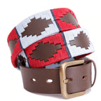 Pioneros - Polo Belt | 3 Colour | Stripe - Colour: Red and Sky Blue with Navy Stripe