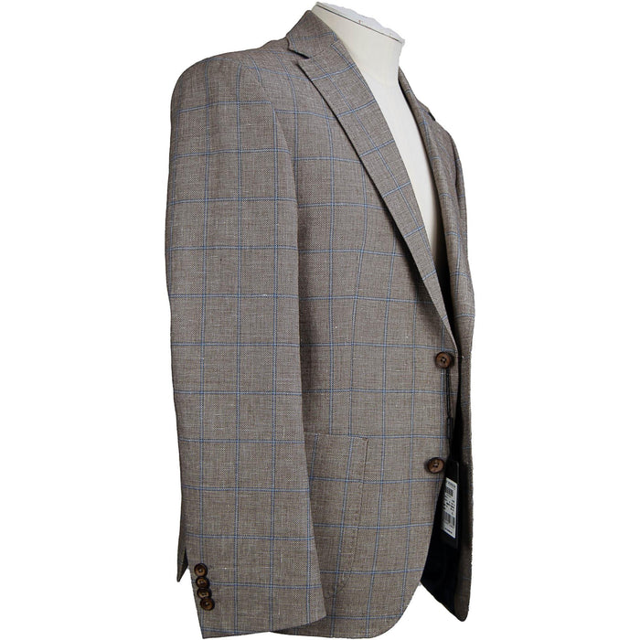 Roy Robson | Wool & Linen Jacket - Brown / Blue | Chest Size: 40", 44"
