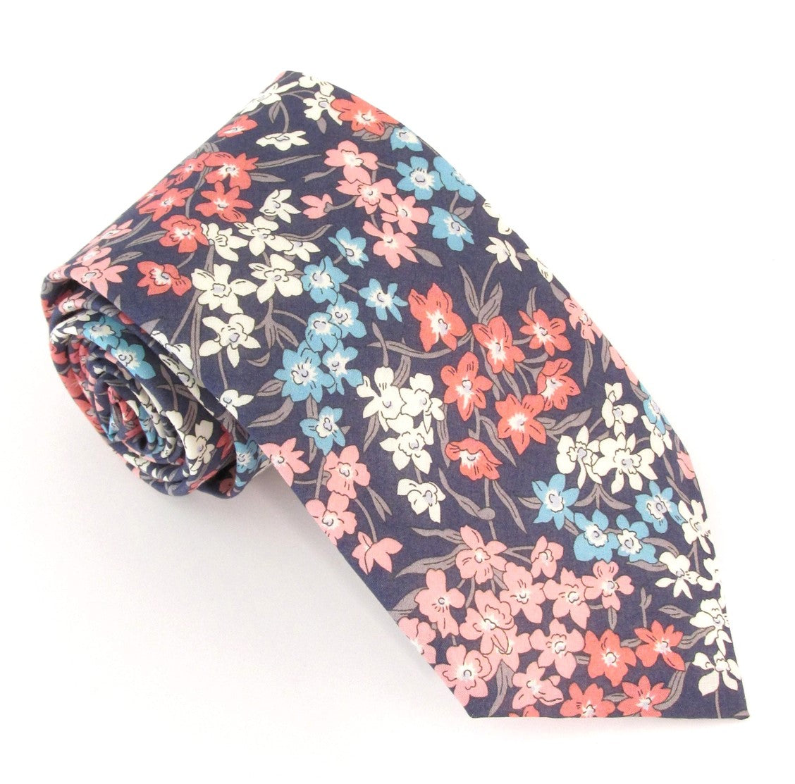 Van Buck - Tie Made from Liberty Fabric - Colour: Sea Blossom Pink