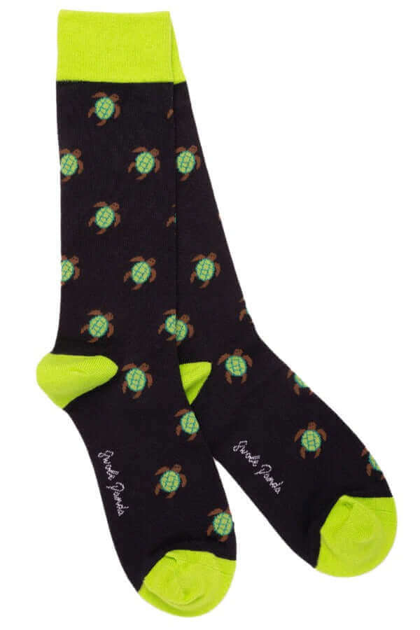 Swole Panda - Premium Eco-Friendly Bamboo Socks - Colour: Turtles Black