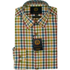 Viyella - 80/20 Club Check Shirt - Colour: Blue Green Rust Check