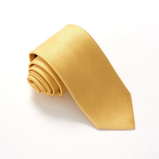 Van Buck | Plain Ribbed Silk Tie | Colour: GOLD