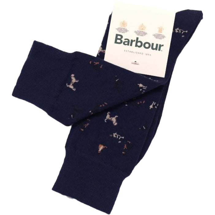 Barbour | Mavin Country Socks | Colour: Navy Dogs