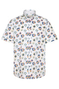 Bugatti - Cotton Short Sleeve Shirt | Floral Print - Colour: White Floral Print