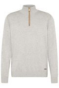 Bugatti - Fine Cotton 1/4 Zip Pullover - Colour: Silver