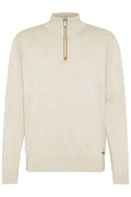 Bugatti - Fine Cotton 1/4 Zip Pullover - Colour: Stone