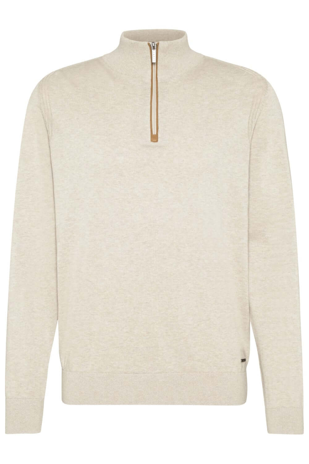 Bugatti - Fine Cotton 1/4 Zip Pullover - Colour: Stone