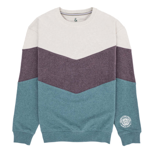 Colours & Sons chevron crew-neck sweatshirt in Purple Chevron – product view