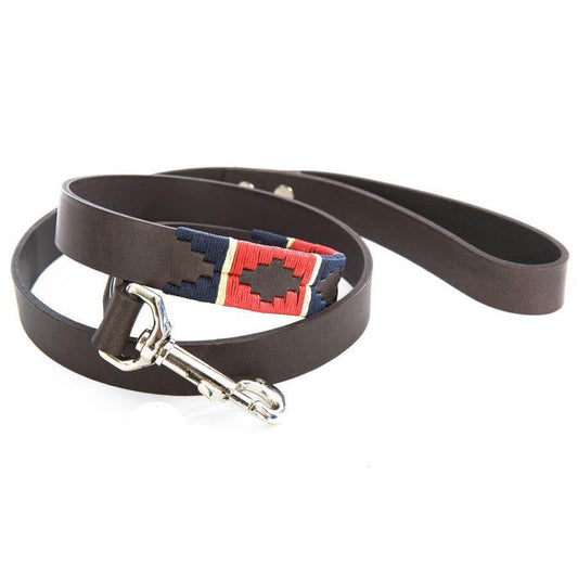 Pioneros - Dog Lead- Red / Navy / Cream - Colour: Red and Navy with Cream Stripe