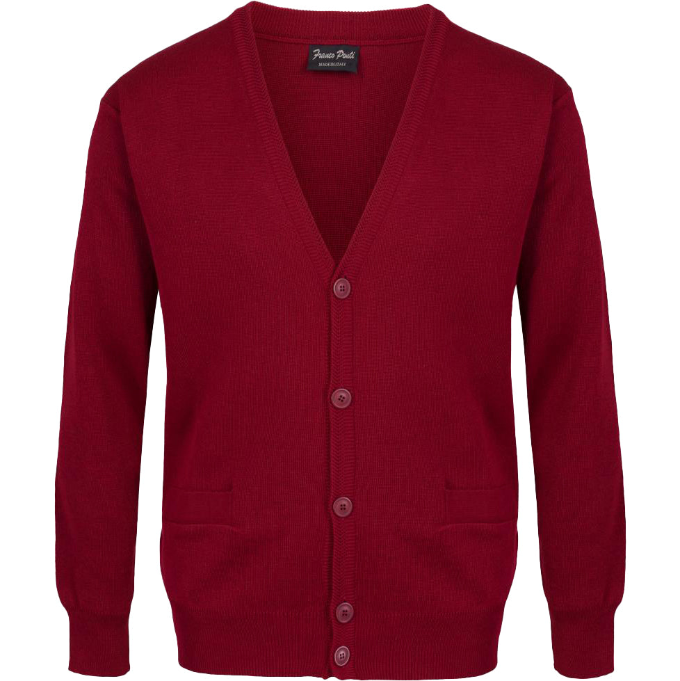 Franco Ponti - Merino Blend Cardigan - Colour: Burgundy