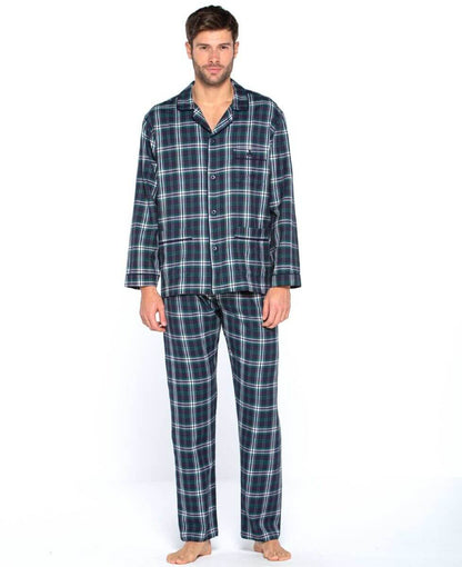 Guasch - Check Pyjamas - Colour: Green/Navy