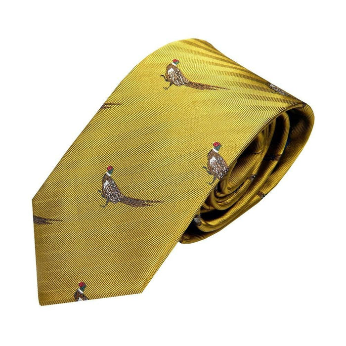 Van Buck | Silk Sporting Tie - Gold Pheasant |