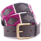 Pioneros - Polo Belt | 3 Colour | Stripe - Colour: Pink and Black with White Stripe