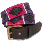 Pioneros - Polo Belt | 3 Colour | Stripe - Colour: Purple and Pink with White Stripe
