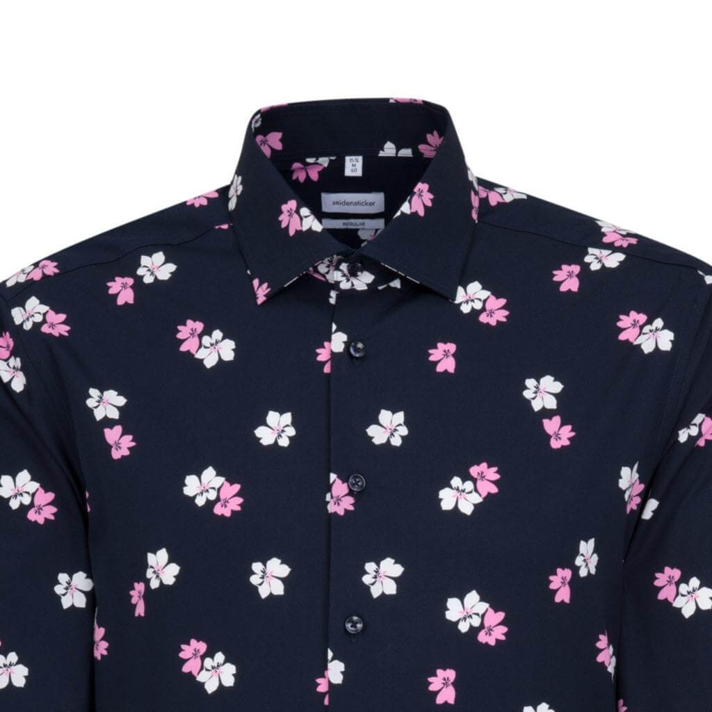 Seidensticker - Floral Shirt - Colour: Navy Print