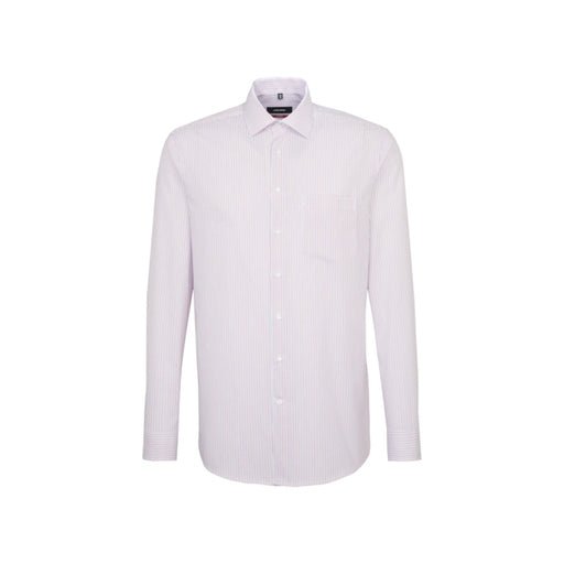 Seidensticker | Pinstripe Shirt - White/Pink/Grey | Collar Size: 15", 16", 16 1/2", 17", 18"