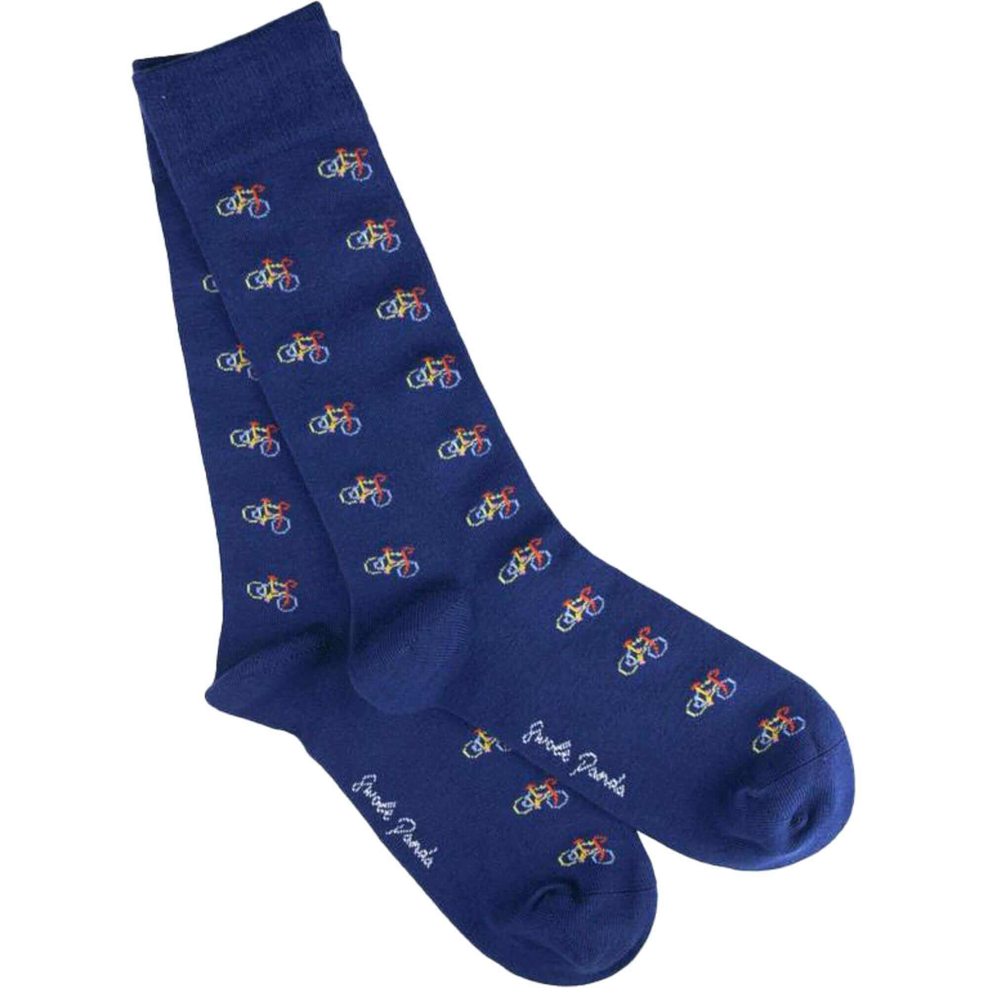 Swole Panda - Premium Eco-Friendly Bamboo Socks - Colour: Bicycles Blue